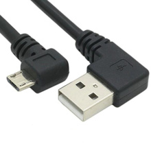 Left Angled Type A to Micro USB Cable